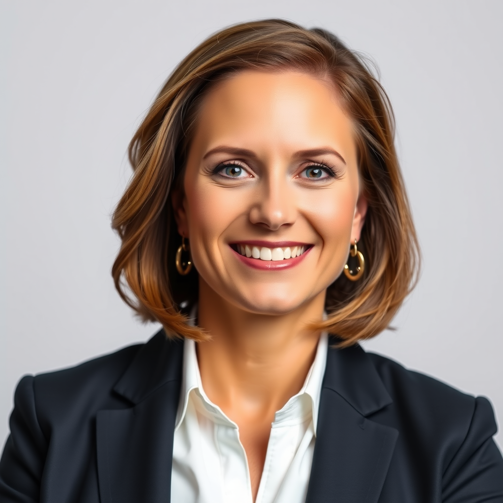 Professional headshot of Sarah Mitchell, Chief Executive Officer, wearing business attire with a confident smile, against a neutral background