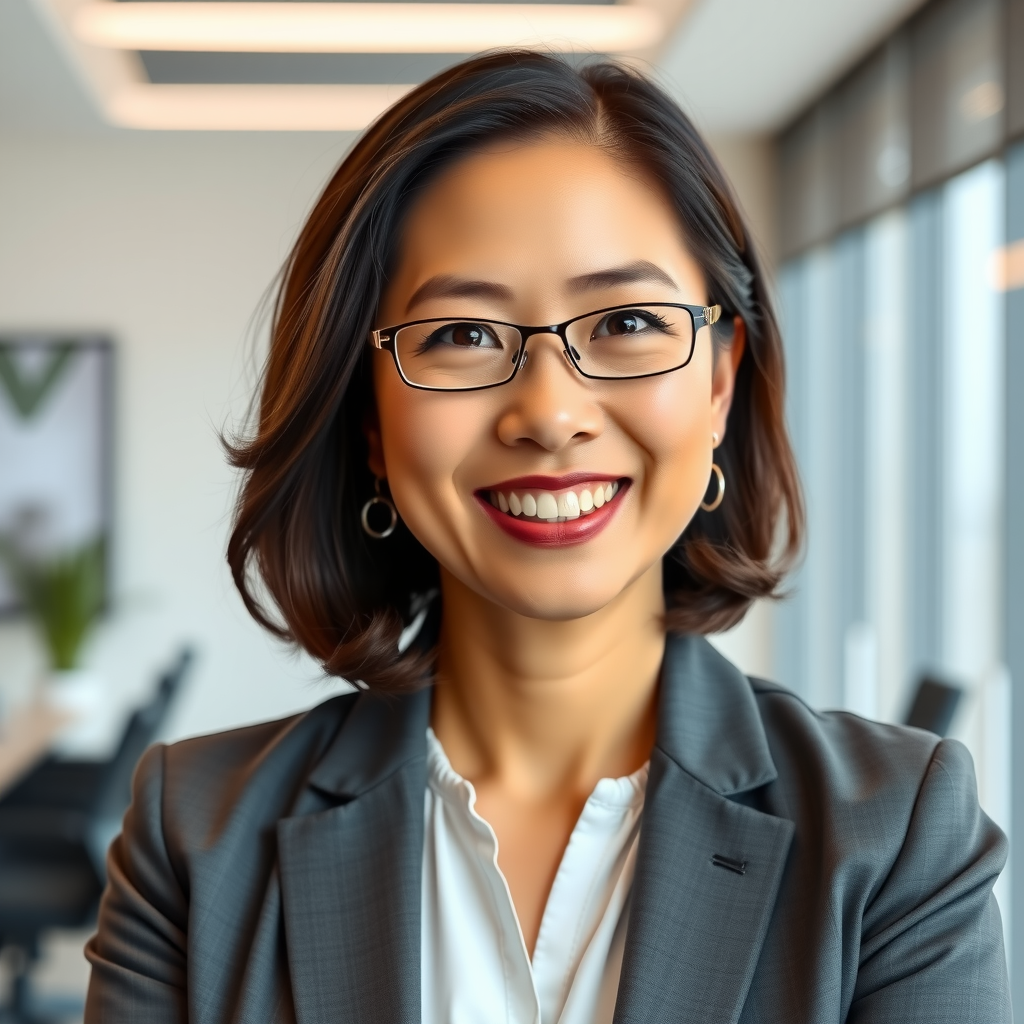 Professional portrait of Lisa Park, Retirement Planning Specialist, wearing professional business attire with a warm smile, photographed in a modern office setting