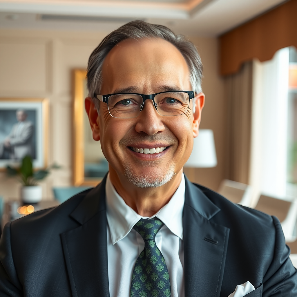 Professional photograph of Robert Williams, Wealth Preservation Advisor, in formal business attire with an approachable expression, captured in an elegant office environment